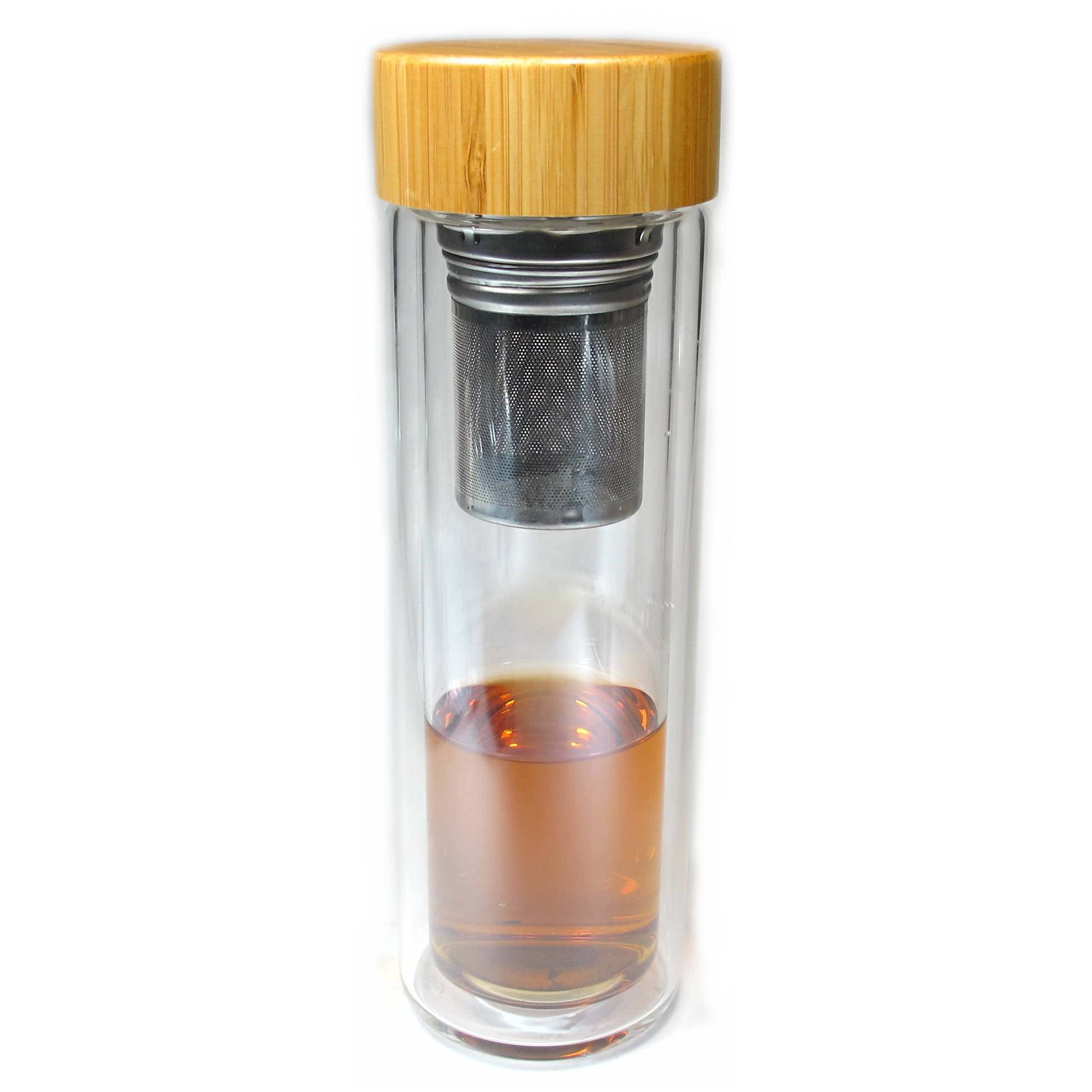 Bouteille thermos en verre double paroie pour infusion du thé 370ml
