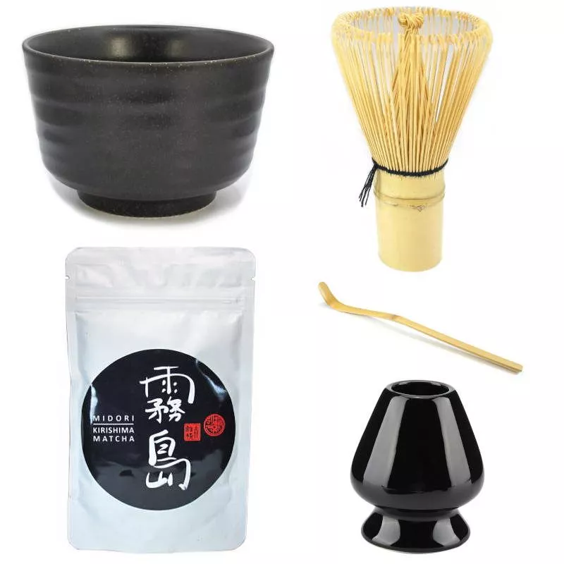 Kit de dégustation de thé matcha avec bol, spatule, fouet