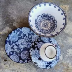 gaiwan porcelaine peint en bleu